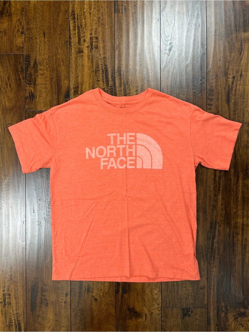 The North Face Orange Half Dome Graphic Logo Circular Design Tee Women’s Small.